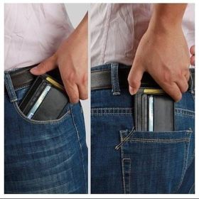 No Show Wallet With RFID Safe (Color: Black)